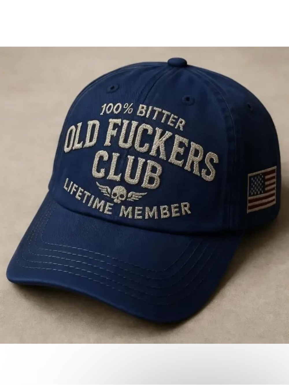 NWOT Navy 'Old Fuckers Club' Embroidered Baseball Cap